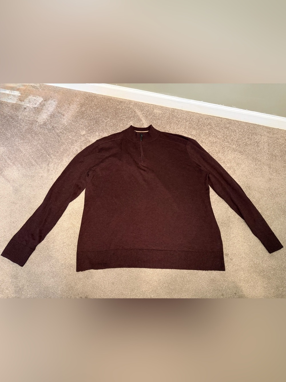 Men's Half-Zip Smartwool Pullover Sweater - Maroon
